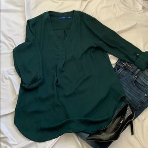 Apt 9 Wonderful Dark Green 3/4 sleeve blouse